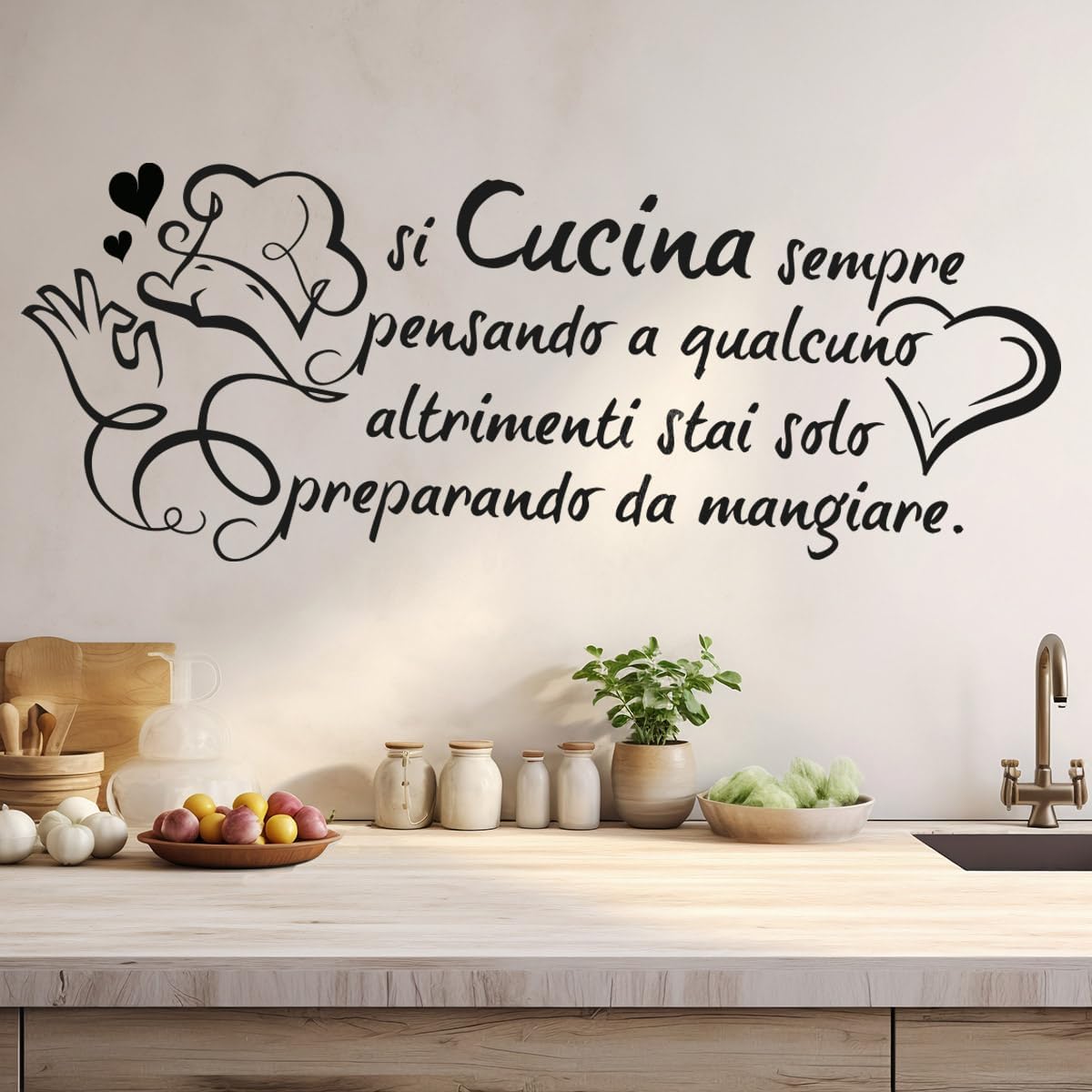 Home Cooking In French - French Italian Kitchen Cook Love Quote