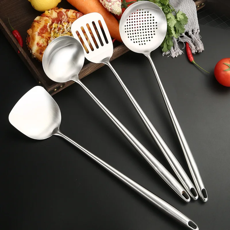 Home Cooking Utensil Set - Food Grade Stainless Steel Wok Spatula