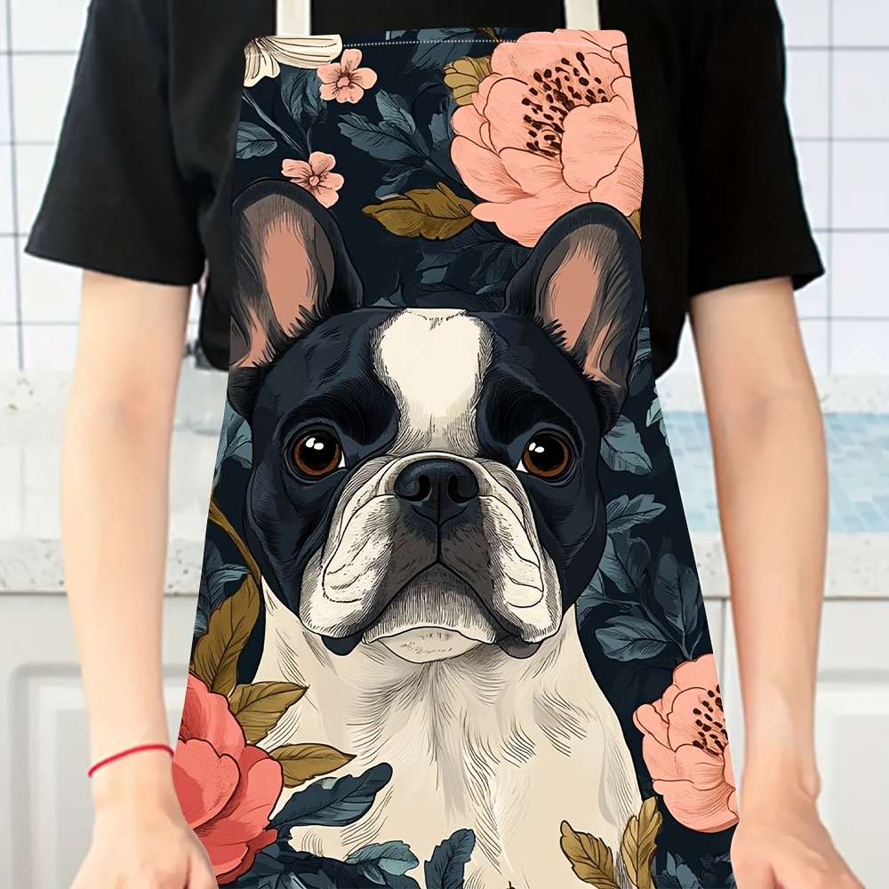 French Bulldog Floral Apron -  - Home Cooking In French 评论和价格