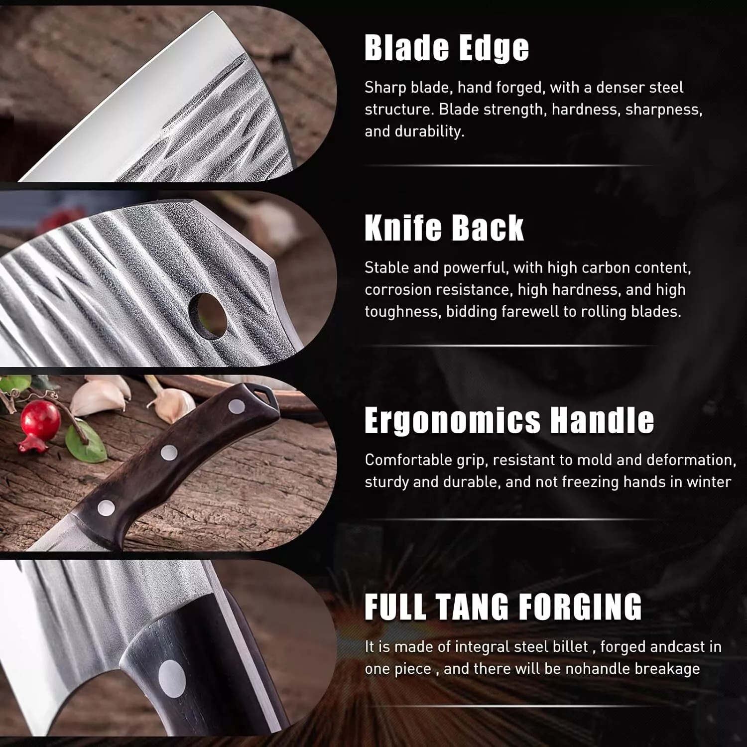 1PC Forged kitchen knife, hous - Wok Carbon Steel 评论和价格