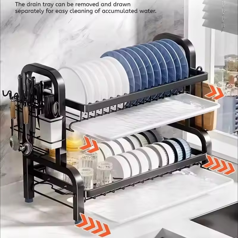 Dish Drying Rack 3-Tier Compac - Home Cooking Utensil Set 评论和价格