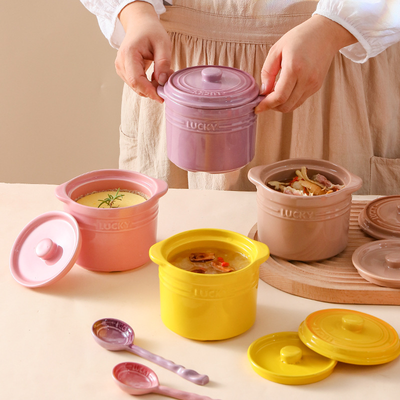 Double Lid Ceramic Bowl,Bird's - Home Cooking Help 评论和价格