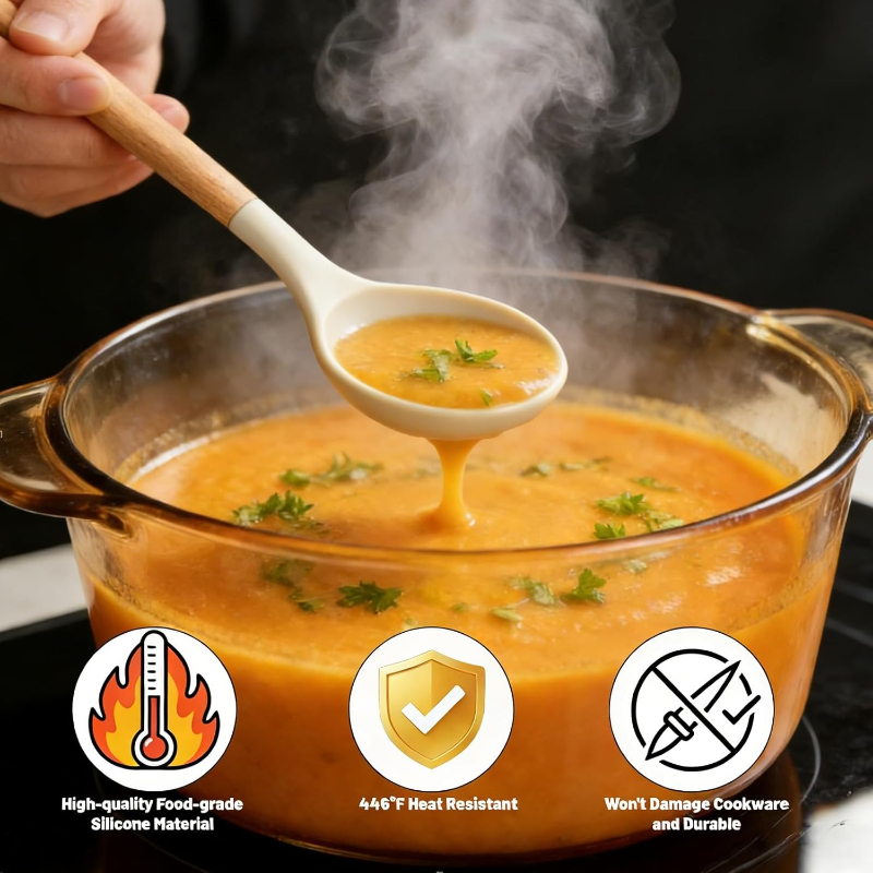 Wooden Handle Silicone Kitchen - Home Cooking Utensil Set 评论和价格