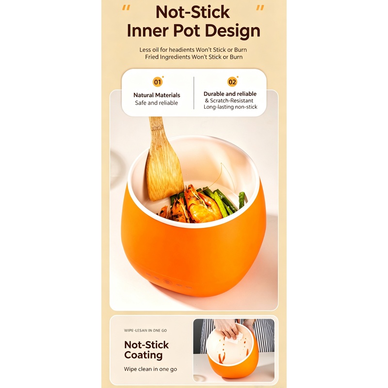 1pc 1.8L Mini Electric Cooker  - Hot Pot Portable Dual 评论和价格