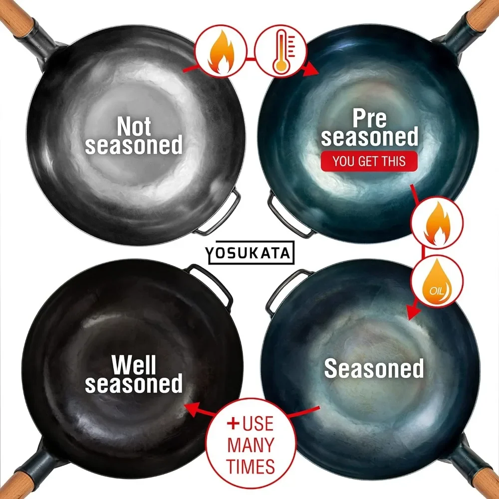A Flat Bottom Wok Pan - 13.5