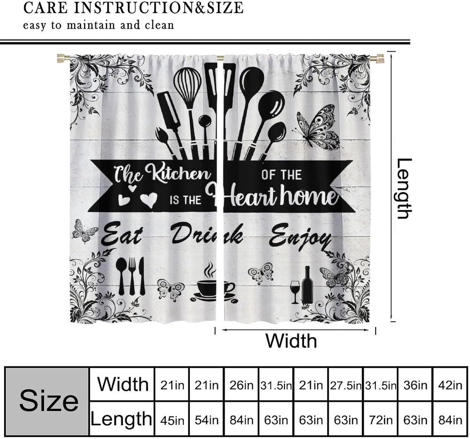 Farmhouse Rustic Curtains, Vin - Home Cooking In French 评论和价格